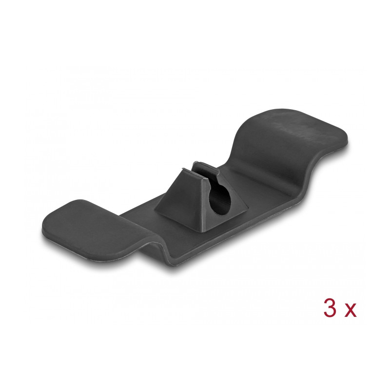 Delock Kabelhalter Clip selbstklebend Set 3 Stück schwarz