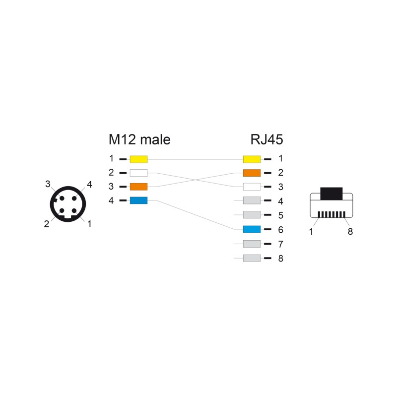 Delock M12 Kabel D-kodiert 4 Pin Stecker zu RJ45 Stecker PUR (TPU) 2 m