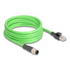 Delock M12 Kabel D-kodiert 4 Pin Stecker zu RJ45 Stecker PUR (TPU) 5 m