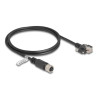 Delock M12 Kabel D-kodiert 4 Pin Buchse zu RJ45 Stecker mit Schrauben Cat.5e FTP 1 m schwarz