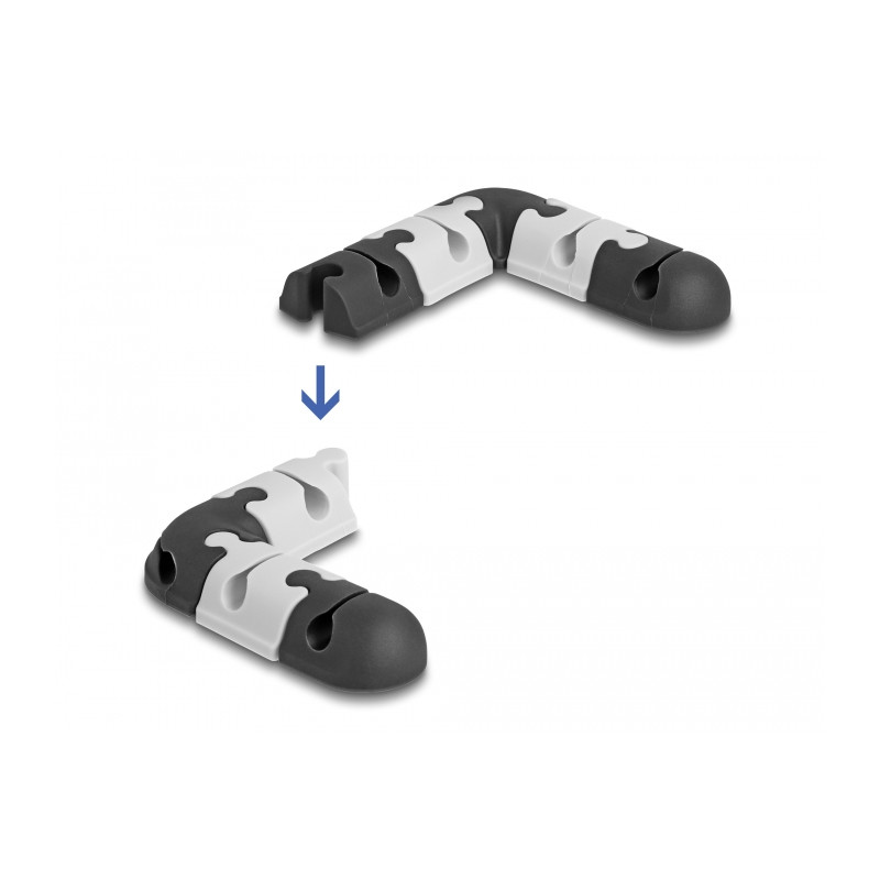 Delock Kabelhalter selbstklebend modular Set 9 Stück schwarz / grau