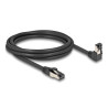 Delock RJ45 Netzwerkkabel Cat.8.1 S/FTP 90° unten gewinkelt / gerade 2 m schwarz