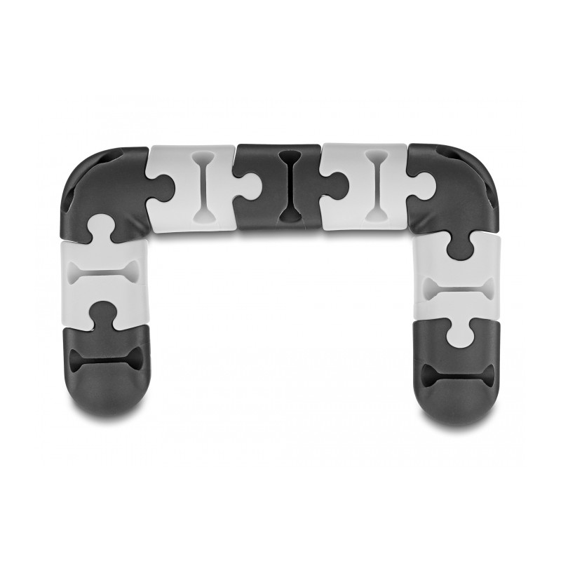 Delock Kabelhalter selbstklebend modular Set 9 Stück schwarz / grau