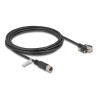 Delock M12 Kabel D-kodiert 4 Pin Buchse zu RJ45 Stecker mit Schrauben Cat.5e FTP 3 m schwarz