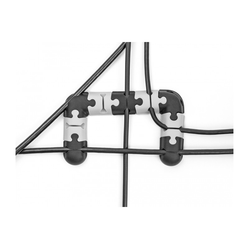Delock Kabelhalter selbstklebend modular Set 9 Stück schwarz / grau