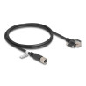 Delock M12 Kabel X-kodiert 8 Pin Buchse zu RJ45 Stecker mit Schrauben Cat.6A S/FTP 1 m schwarz