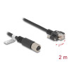 Delock M12 Kabel X-kodiert 8 Pin Buchse zu RJ45 Stecker mit Schrauben Cat.6A S/FTP 2 m schwarz