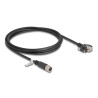 Delock M12 Kabel X-kodiert 8 Pin Buchse zu RJ45 Stecker mit Schrauben Cat.6A S/FTP 2 m schwarz