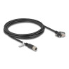 Delock M12 Kabel X-kodiert 8 Pin Buchse zu RJ45 Stecker mit Schrauben Cat.6A S/FTP 3 m schwarz