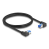 Delock RJ45 Netzwerkkabel Cat.6A S/FTP rechts / links gewinkelt 1 m schwarz