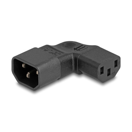 Delock Netzadapter IEC 60320 - C14 auf C13, Stecker / Buchse, 10 A, 90° links / rechts gewinkelt