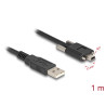 Delock USB 2.0 Kabel Typ-A Stecker zu Typ Mini-B Stecker mit Schraubenabstand 13 mm 1 m schwarz