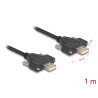 Delock USB 2.0 Kabel Typ-A Stecker zu Stecker mit Schraubenabstand 30 mm 1 m schwarz