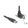 Delock USB 5 Gbps Kabel USB Typ-A Stecker gerade zu USB Typ-B Stecker mit Schraubenabstand 22 mm 90° nach oben gewinkelt 1 m sch