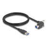 Delock USB 5 Gbps Kabel USB Typ-A Stecker gerade zu USB Typ-B Stecker mit Schraubenabstand 22 mm 90° nach oben gewinkelt 1 m sch