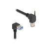 Delock USB 5 Gbps Kabel USB Typ-A Stecker 90° nach unten gewinkelt zu USB Typ-B Stecker mit Schraube 90° nach rechts gewinkelt 1
