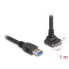 Delock USB 5 Gbps Kabel USB Typ-A Stecker gerade zu USB Micro-B Stecker mit Schraubenabstand 18 mm 90° nach oben gewinkelt 1 m s