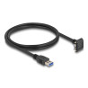 Delock USB 5 Gbps Kabel USB Typ-A Stecker gerade zu USB Micro-B Stecker mit Schraubenabstand 18 mm 90° nach oben gewinkelt 1 m s