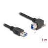 Delock USB 5 Gbps Kabel USB Typ-A Stecker gerade zu USB Typ-B Stecker mit Schraube 90° nach rechts gewinkelt 1 m schwarz