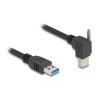 Delock USB 5 Gbps Kabel USB Typ-A Stecker gerade zu USB Typ-B Stecker mit Schraube 90° nach rechts gewinkelt 1 m schwarz