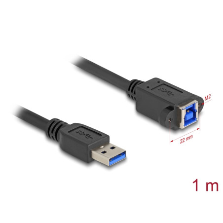 Delock USB 5 Gbps Kabel USB Typ-A Stecker zu USB Typ-B Buchse zum Einbau 1 m schwarz