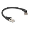 Delock RJ45 Netzwerkkabel Cat.6A S/FTP Stecker 45° nach rechts gewinkelt zu Stecker gerade 0,25 m schwarz
