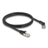 Delock RJ45 Netzwerkkabel Cat.6A S/FTP Stecker 45° nach rechts gewinkelt zu Stecker gerade 1 m schwarz
