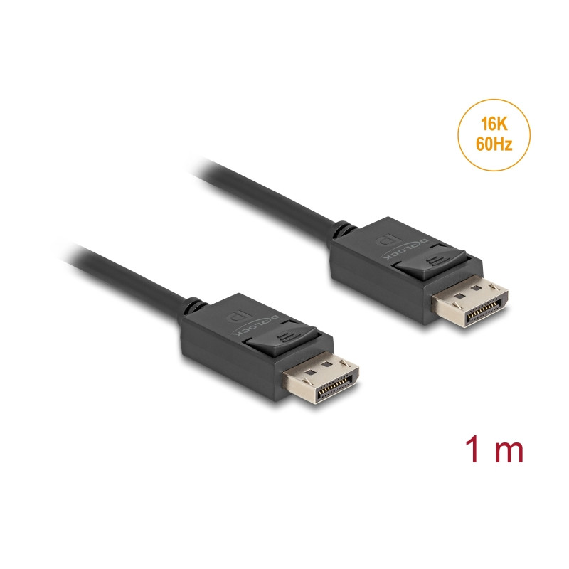 Delock Koaxiales DisplayPort Kabel 16K 60 Hz 80 Gbps 1 m