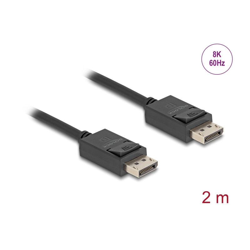 Delock DisplayPort Kabel 16K 30 Hz / 8K 60 Hz 40 Gbps 2 m