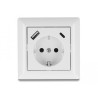 Delock Einbausteckdose mit 2 USB Ladeports, 1 x USB Typ-A und 1 x USB Type-C™ mit PD 3.0, 18 W