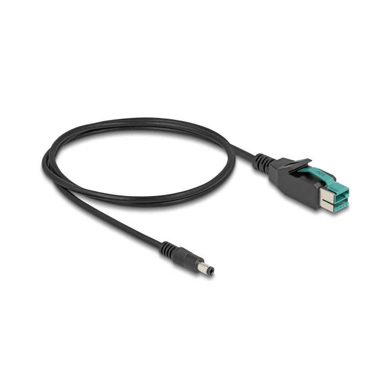 Delock PoweredUSB Kabel Stecker 12 V zu DC 5,5 x 2,5 mm Stecker 1 m