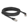 Delock RJ45 Netzwerkkabel Cat.6A S/FTP Stecker 45° nach rechts gewinkelt zu Stecker gerade 5 m schwarz