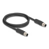 Delock M12 Kabel L-kodiert 4 Pin Stecker zu Stecker PUR schleppkettentauglich 1 m schwarz