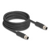 Delock M12 Kabel L-kodiert 4 Pin Stecker zu Stecker PUR schleppkettentauglich 5 m schwarz