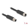 Delock M12 Kabel L-kodiert 4 Pin Stecker zu Buchse PUR schleppkettentauglich 1 m schwarz
