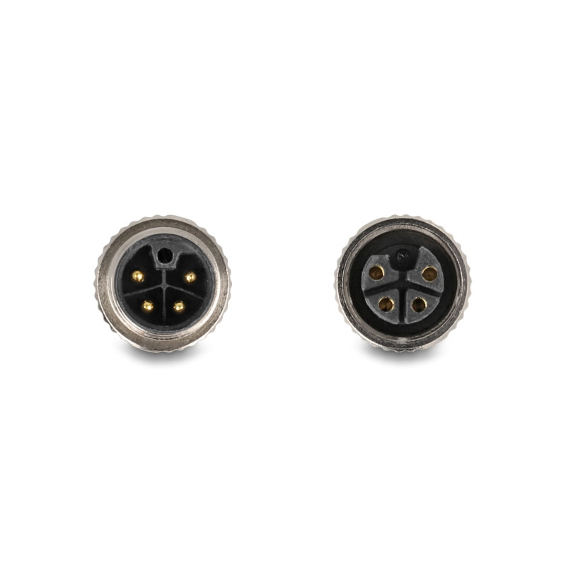 Delock M12 Kabel L-kodiert 4 Pin Stecker zu Buchse PUR schleppkettentauglich 2 m schwarz