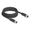Delock M12 Kabel L-kodiert 4 Pin Stecker zu Buchse PUR schleppkettentauglich 3 m schwarz