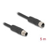 Delock M12 Kabel L-kodiert 4 Pin Stecker zu Buchse PUR schleppkettentauglich 5 m schwarz
