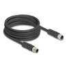 Delock M12 Kabel L-kodiert 4 Pin Stecker zu Buchse PUR schleppkettentauglich 5 m schwarz