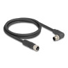 Delock M12 Kabel L-kodiert 4 Pin Stecker rechts gewinkelt zu Buchse gerade PUR schleppkettentauglich 1 m schwarz