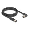 Delock M12 Kabel L-kodiert 4 Pin Stecker rechts gewinkelt zu Buchse gerade PUR schleppkettentauglich 2 m schwarz