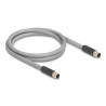 Delock M12 Kabel L-kodiert 5 Pin Stecker zu Stecker PUR schleppkettentauglich 1 m grau