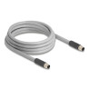 Delock M12 Kabel L-kodiert 5 Pin Stecker zu Stecker PUR schleppkettentauglich 3 m grau