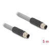 Delock M12 Kabel L-kodiert 5 Pin Stecker zu Stecker PUR schleppkettentauglich 5 m grau