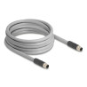 Delock M12 Kabel L-kodiert 5 Pin Stecker zu Stecker PUR schleppkettentauglich 5 m grau