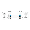 Delock M12 Kabel L-kodiert 5 Pin Stecker zu Buchse PUR schleppkettentauglich 2 m grau