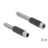 Delock M12 Kabel L-kodiert 5 Pin Stecker zu Buchse PUR schleppkettentauglich 3 m grau