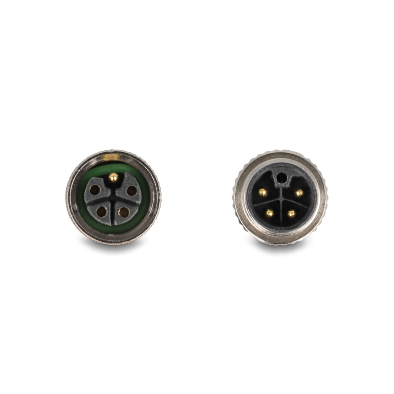 Delock M12 Kabel L-kodiert 5 Pin Stecker rechts gewinkelt zu Buchse gerade PUR schleppkettentauglich 5 m grau
