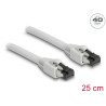 Delock RJ45 Netzwerkkabel Cat.8.1 S/FTP 0,25 m bis 40 Gbps grau