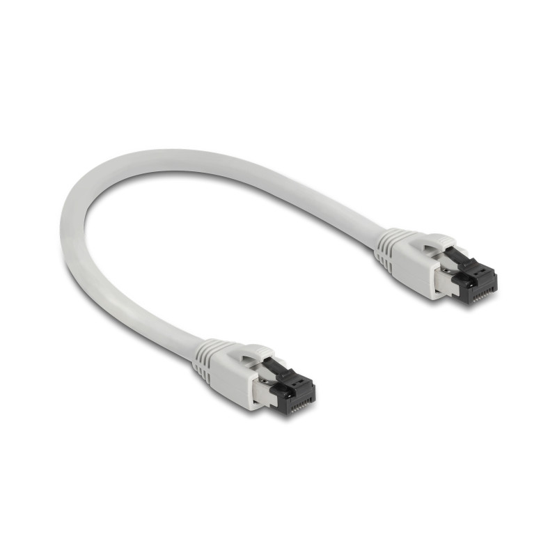 Delock RJ45 Netzwerkkabel Cat.8.1 S/FTP 0,25 m bis 40 Gbps grau
